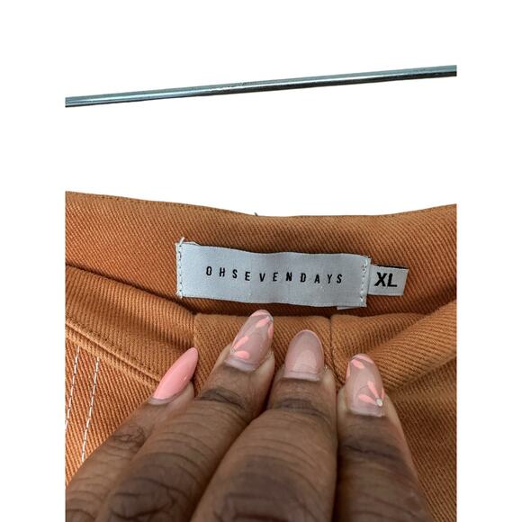 OhSevenDays Brown Copper High Waisted Pick Pocket Wide Leg Trousers Size XL - Picture 4 of 16